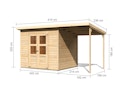 Vorschaubild Karibu Eco Gartenhaus Merseburg 5 inkl. Anbaudach - Sparset