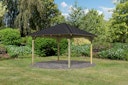 Vorschaubild Karibu 4-Eck Pavillon Granada kesseldruckimprägniert Sparset inkl. Dachschindeln