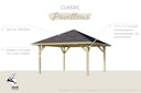 Vorschaubild Karibu 4-Eck Pavillon Holm 1/2 kesseldruckimprägniert Sparset inkl. Dachschindeln