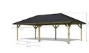 Vorschaubild Karibu 4-Eck Pavillon Holm 1/2 kesseldruckimprägniert Sparset inkl. Dachschindeln