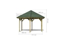 Vorschaubild Karibu 6-Eck Pavillon Oslo 2 kesseldruckimprägniert Sparset inkl. Dachschindeln