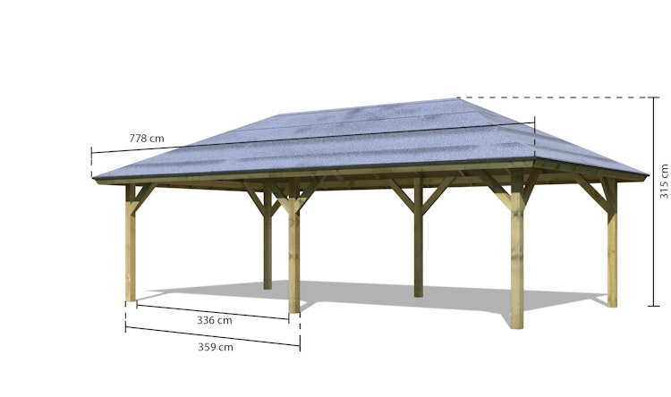 Karibu Pavillon Carport Kirn 1/2/3 - KDI