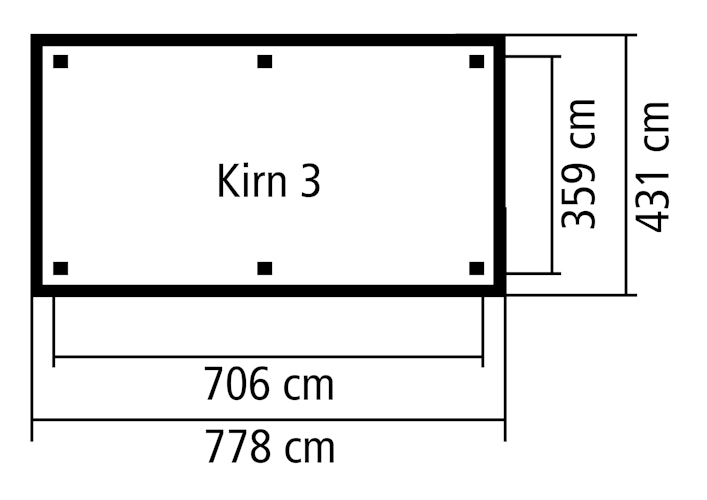Karibu Pavillon Carport Kirn 1/2/3 - KDI