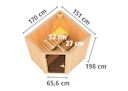 Vorschaubild Karibu Sauna Taurin mit Eckeinstieg 68 mm