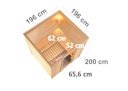 Vorschaubild Karibu Sauna Mojave - Massivholzsauna mit Fronteinstieg 38 mm