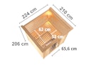 Vorschaubild Karibu Sauna Mojave - Massivholzsauna mit Fronteinstieg 38 mm