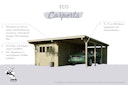Vorschaubild Karibu Doppelcarport Eco 2 mit integriertem Abstellraum mittel - kesseldruckimprägniert