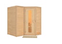 Vorschaubild Karibu Sauna Sahib 1-Massivholzsauna 38 mm-Fronteinstieg -Exklusivoptik
