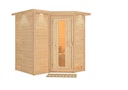 Vorschaubild Karibu Sauna Sahib 1-Massivholzsauna 38 mm-Fronteinstieg -Exklusivoptik