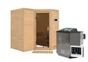 Vorschaubild Karibu Sauna Sahib 1-Massivholzsauna 38 mm-Fronteinstieg -Exklusivoptik