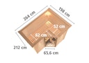 Vorschaubild Karibu Sauna Sahib 2-Massivholzsauna 38 mm -Eckeinstieg - Exklusivoptik