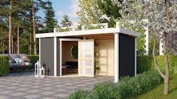 Karibu Woodfeeling Gartenhaus Schwandorf 3/5 inkl. 225 cm Schleppdach//Seiten- und Rückwand
