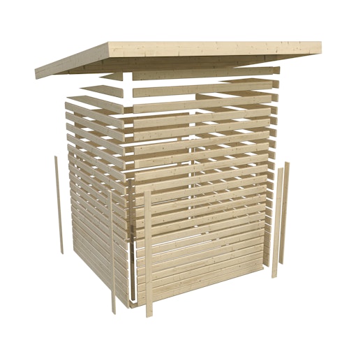Karibu Woodfeeling Gartenhaus Schwandorf 3/5 inkl. 275 cm Schleppdach/Seiten- und Rückwand