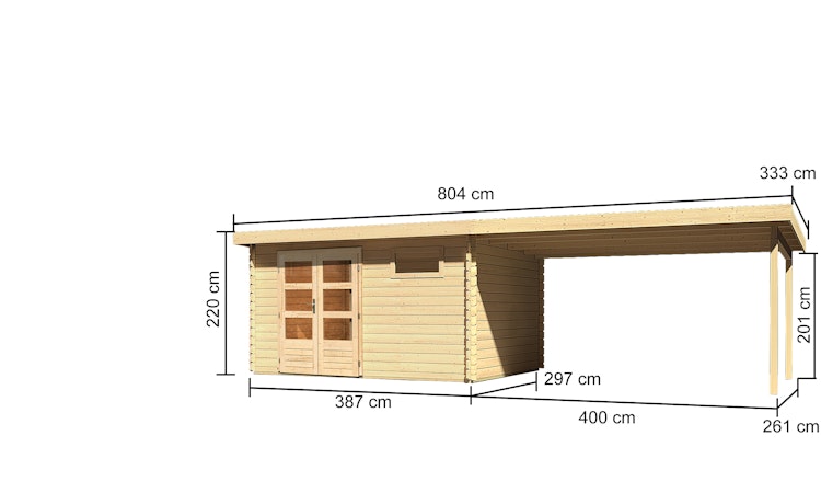 Karibu Woodfeeling Gartenhaus Bastrup 8 - 28 mm