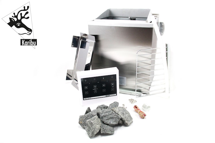 Karibu 9 kW Bio-Kombiofen Saunaofen anthrazit inkl. Steuergerät EASY schwarz - Sparset