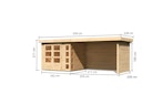 Vorschaubild Karibu Woodfeeling Gartenhaus Kerko 3/4/5 mit 280 cm Schleppdach/Seiten- und Rückwand