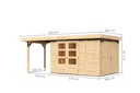 Vorschaubild Karibu Woodfeeling Gartenhaus Retola 2/3/4/5/6 inkl. Anbauschrank u. 240 cm Schleppdach