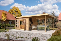 Karibu Woodfeeling Gartenhaus Kandern 6/6,5/7/9 mit 300 cm Schleppdach