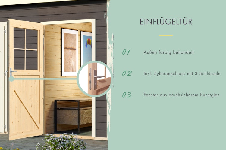 Karibu Woodfeeling Gartenhaus Tintrup - 28 mm