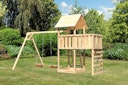 Vorschaubild Akubi Kinderspielturm Lotti inkl. Doppelschaukel, Anbauplattform und Kletterwand