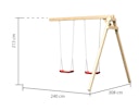 Vorschaubild Akubi Kinderspielturm Lotti mit Satteldach inkl. Wellenrutsche, Doppelschaukelanbau und Kletterwand