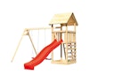 Vorschaubild Akubi Kinderspielturm Lotti mit Satteldach inkl. Wellenrutsche, Doppelschaukelanbau und Kletterwand