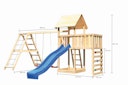 Vorschaubild Akubi Kinderspielturm Lotti mit Satteldach inkl. Wellenrutsche, Doppelschaukelanbau, Klettergerüst, Anbauplattform und Kletterwand