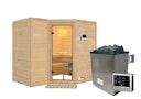 Vorschaubild Karibu Sauna Sahib 2-Massivholzsauna 38 mm -Eckeinstieg - Exklusivoptik