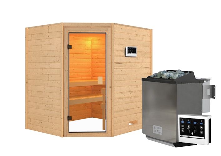 Karibu Woodfeeling Sauna Mia - 38 mm Massivholz Aktionssauna
