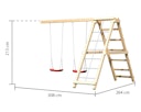 Vorschaubild Akubi Kinderspielturm Luis mit Doppelschaukelklettergrüst inkl. Kletterwand