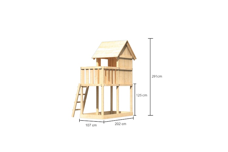 Akubi Kinderspielturm Frieda mit Anbau