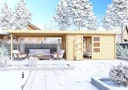 Vorschaubild Karibu Woodfeeling Gartenhaus Trittau 3/4/5 inkl. 400 cm Anbaudach - 38 mm