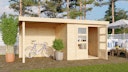 Vorschaubild Karibu Woodfeeling Gartenhaus Askola 2/3/3,5/4/5/6 mit 240 cm Schleppdach + Rückwand