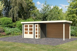 Karibu Woodfeeling Gartenhaus Kerko 3/4/5 mit 280 cm Schleppdach inkl. Rückwand - 19 mm