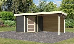 Karibu Woodfeeling Gartenhaus Schwandorf 3/5 inkl. 275 cm Schleppdach mit Rückwand - 19 mm