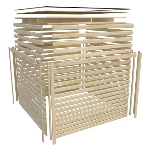 Karibu Design Gartenhaus View Slide mit Aluminium Schiebetür - 38 mm (Homeoffice-Gartenhaus)