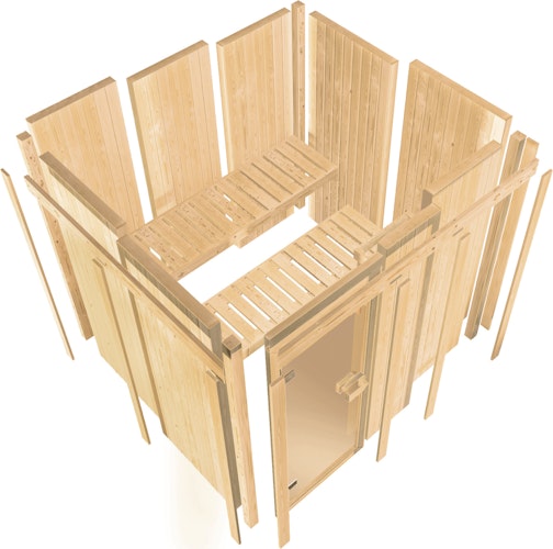 Karibu Sauna Avari 2 Superior mit Fronteinstieg 68 mm - 230 Volt Plug & Play