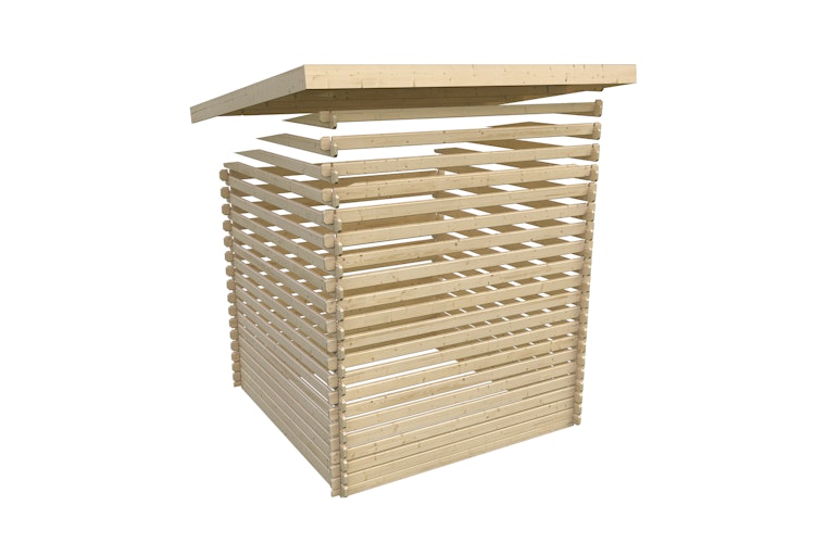 Karibu Gartenhaus Blockbohlenhaus Flora 3/5 - inkl. Dachbegrünungsmaterial