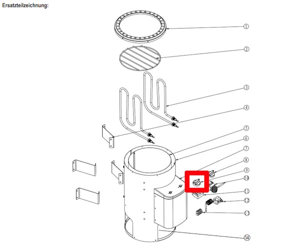 Karibu Ersatz Drehschalter Temperaturvorwahl für 3,6 kW Plug & Play finnisch mit integrierter Steuerung 0865001009/32974 