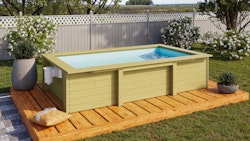 Karibu Triton Rechteck Pool - 305 x 182 cm - kesseldruckimprägniert