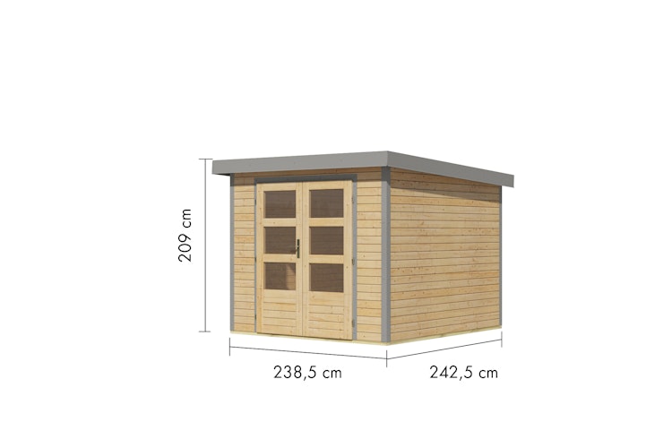 Karibu Metall-Holzgartenhaus Hybridhaus Jupiter A/B/C/D - 19 mm/0,5 mm