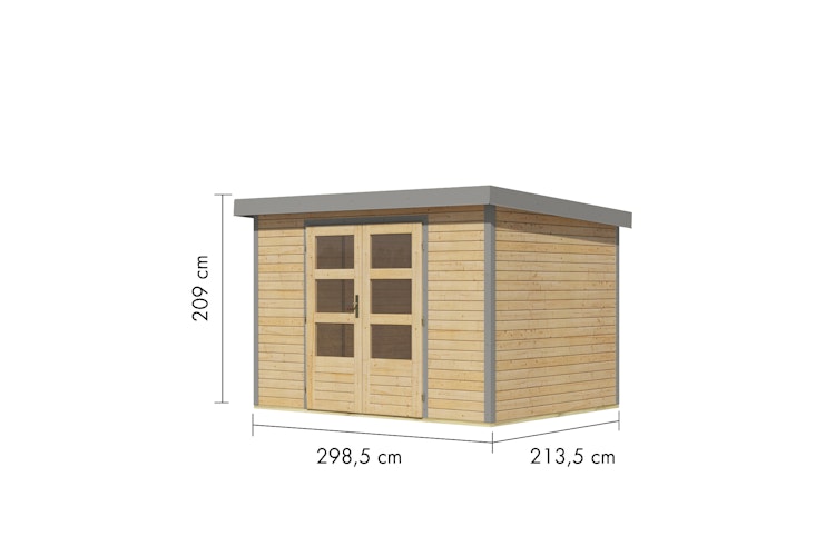 Karibu Metall-Holzgartenhaus Hybridhaus Jupiter A/B/C/D - 19 mm/0,5 mm
