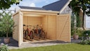 Vorschaubild Karibu Fahrradgarage 3/4 inkl. Fahrradschienen (für 3 oder 4 Fahrräder) - 19 mm - mit Solarpaket