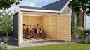 Vorschaubild Karibu Fahrradgarage 3/4 inkl. Fahrradschienen (für 3 oder 4 Fahrräder) - 19 mm - mit Solarpaket
