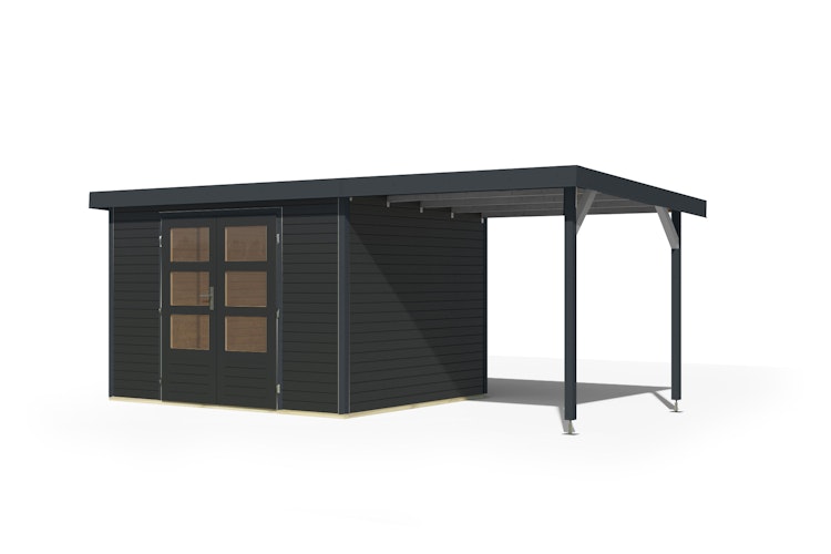 Karibu Metall-Holzgartenhaus Hybridhaus Jupiter A/B/C/D - 19 mm/0,5 mm
