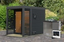 Vorschaubild Karibu Saunahaus Ares 1 - Hybridhaus mit Metallrahmen - 38 mm