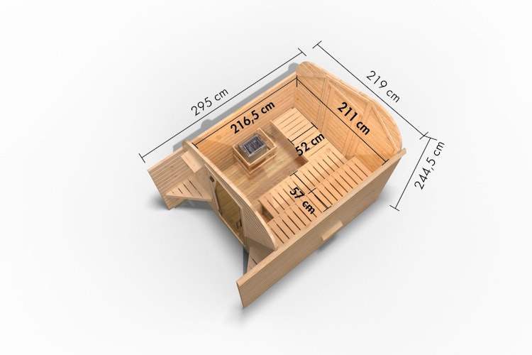 Karibu Gartensauna/Saunafass Fasshaus 2 asymmetrisch