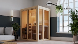 Karibu Sauna Indira 1 - 68 mm Systemsauna - 230 Volt Plug & Play Aktionsangebot