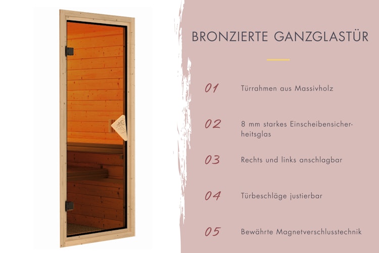 Karibu Sauna Irava 3 - 68 mm Systemsauna - 230 Volt Plug & Play