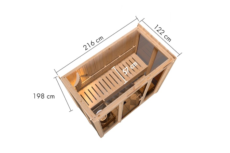 Karibu Sauna Irava 2 - 68 mm Systemsauna - 230 Volt Plug & Play